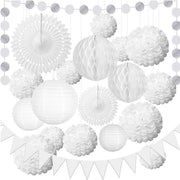 Set di Lampioni a Papel Bianchi da 20 pezzi per Decorazione di Matrimonio, Festa di Nozze e Festa di Impegno