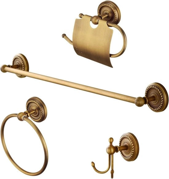 Set di accessori da bagno in stile art déco con messins per fissaggio alla parete