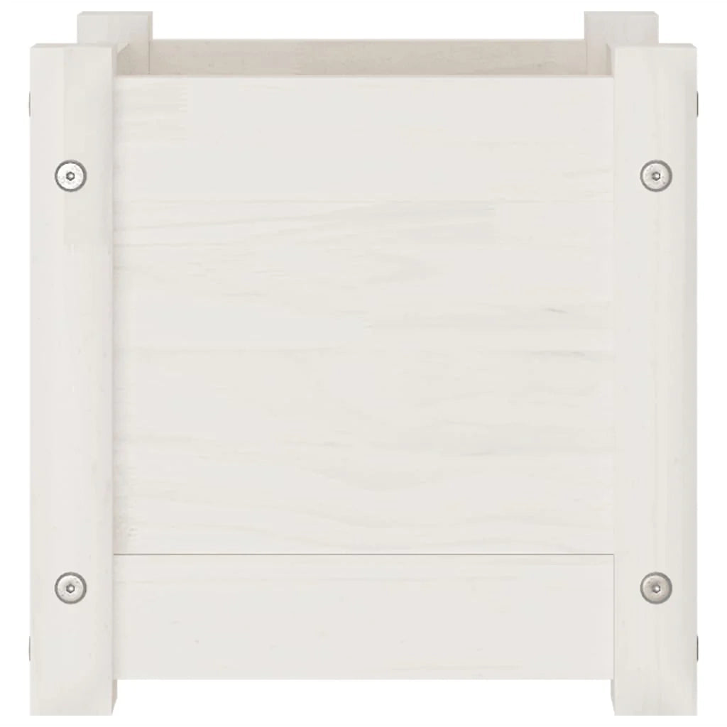 Fioriera aiuola rialzata fioriera aiuola giardino da esterno terrazza 31 x 31 x 31 cm legno di pino massiccio bianco 02_0038539