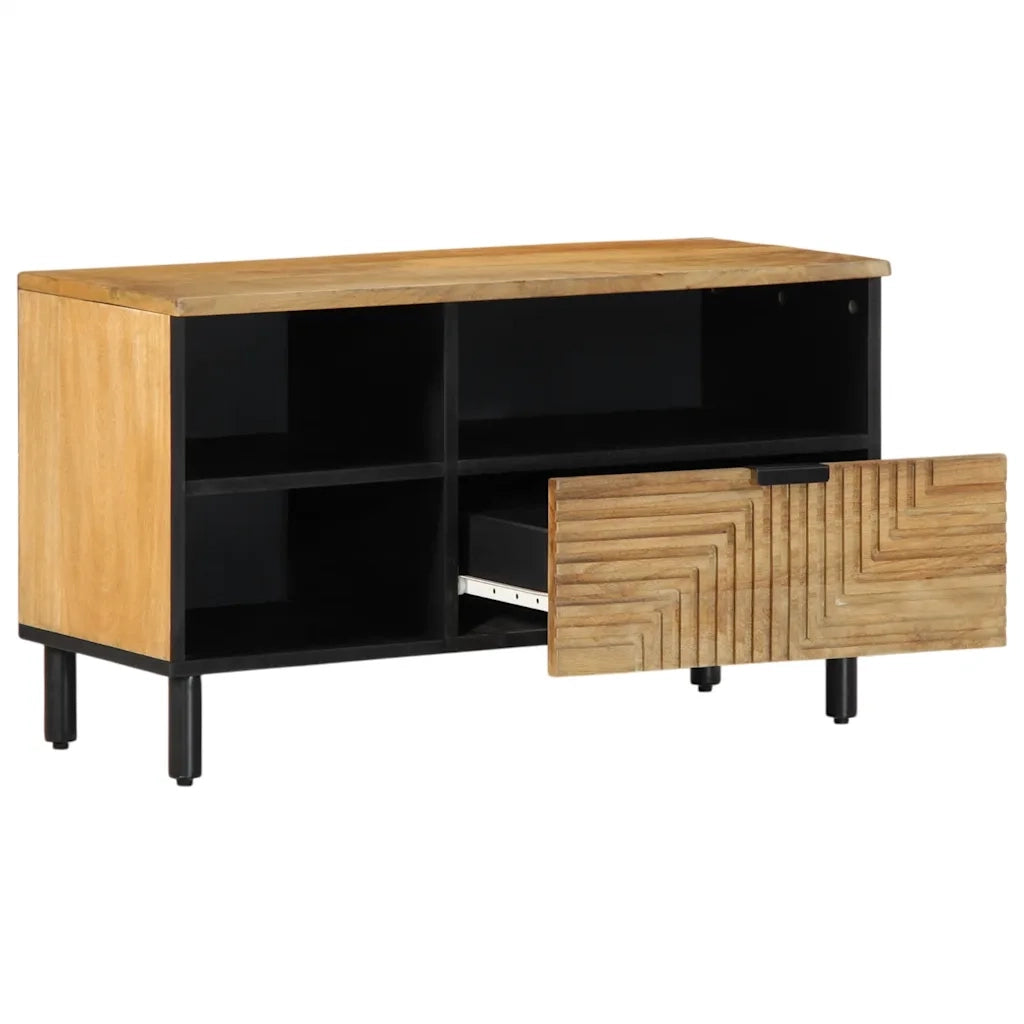 Mobile Porta TV Marrone 80x33x46 cm in Legno Massello di Mango 4017737
