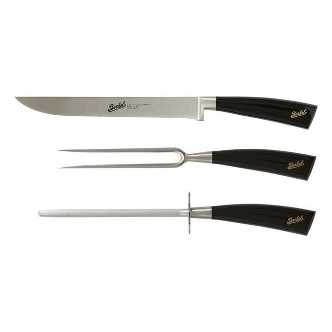 Berkel KEP3RS00SRBGB Elegance Set per Arrosto 3 Pezzi Lama Acciaio Inox 1.4116 59 HRC colore Nero