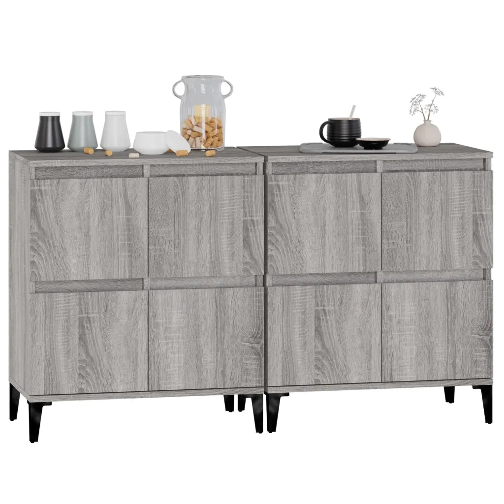 Credenze 2pz Grigio Sonoma 60x35x70 cm in Legno Multistrato 3185765