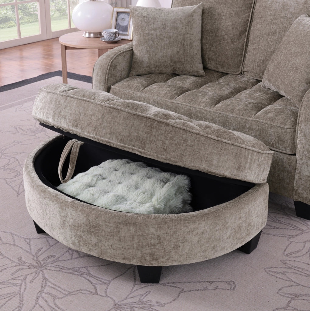 Divano letto 132x129x93 cm convertibile in chaise longue; in legno di eucalipto marrone