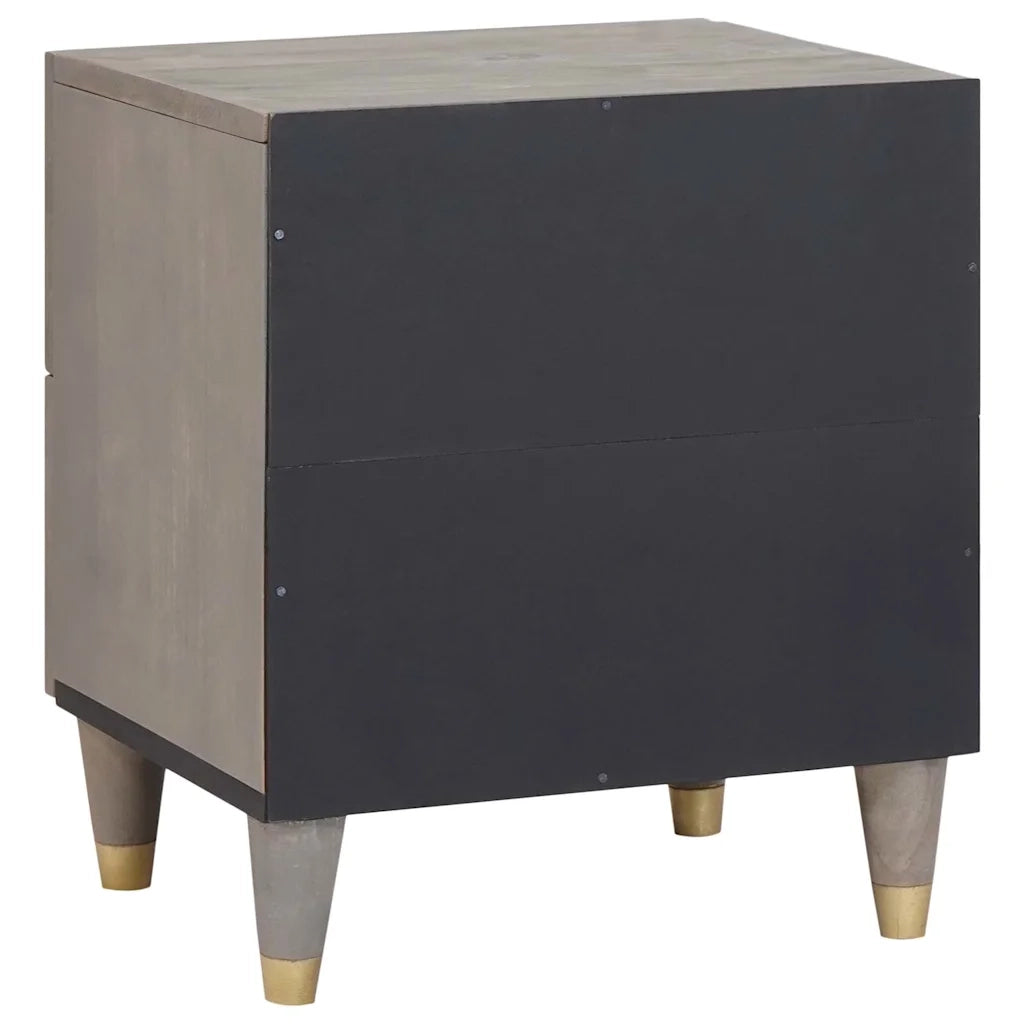 Set di 2 Comodini | Armadio da Notte | Mobiletto da notte con cassetto Grigio 40 x 33 x 46 cm