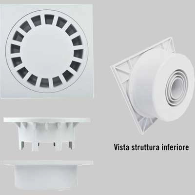 CHIUSINO SIFONATO IN PVC  25 x 25 Uscita 100110     STAMPLAST