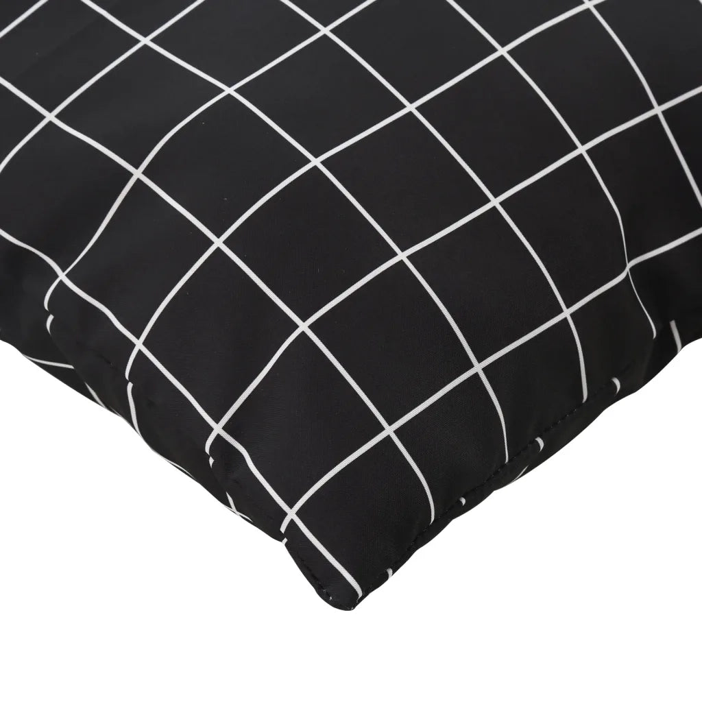 Cuscini per Pallet 3 pz Motivo a Quadri Nero in Tessuto Oxford 361786