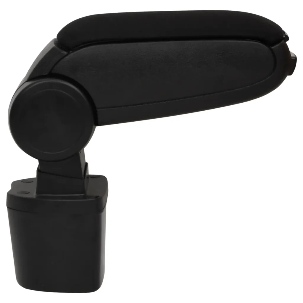 Bracciolo per Auto Nero 14,5x31,5x(30-48) cm in ABS