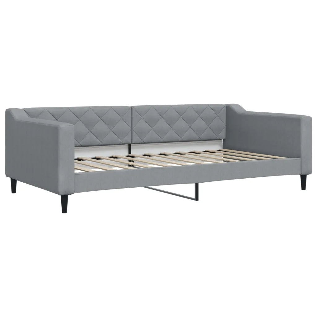 Divano Letto Estraibile Cassetti Grigio Chiaro 100x200 Tessuto 3197467