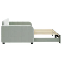 Divano Letto con Letto Estraibile Grigio Chiaro 90x190 Velluto 3196942