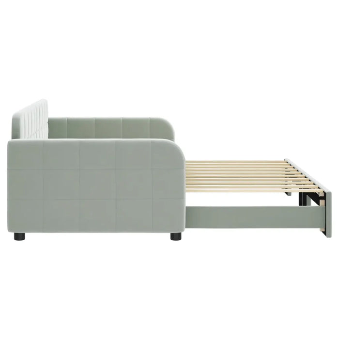 Divano Letto con Letto Estraibile Grigio Chiaro 90x190 Velluto 3196942