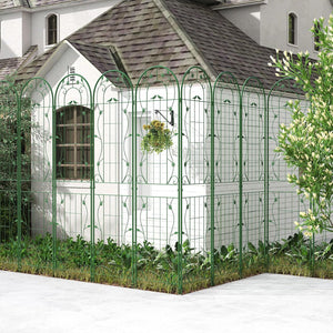 Grigliati per Rampicanti 220 x 50 CM, Set di 2 Tralicci di Metallo Antiruggine per Piante Rampicanti, Rose e Verdure, Decorazione Esterna per Giardino, Cortile e Patio (Verde)