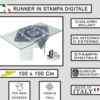 Runner da Tavola, Centrotavola Moderno per Mobili da interno o esterno Made in Italy (Giglio Bianco)