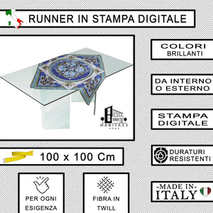 Runner da Tavola, Centrotavola Moderno per Mobili da interno o esterno Made in Italy (Giglio Bianco)