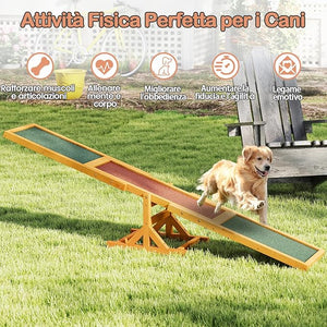 Altalena per Agility Cane, Set di Esercizi e Giochi per Cani, Giocattolo da Esterno, Attrezzatura per Allenamento dell'Equilibrio, Forniture per Animali per Percorsi a Ostacoli (Giallo)