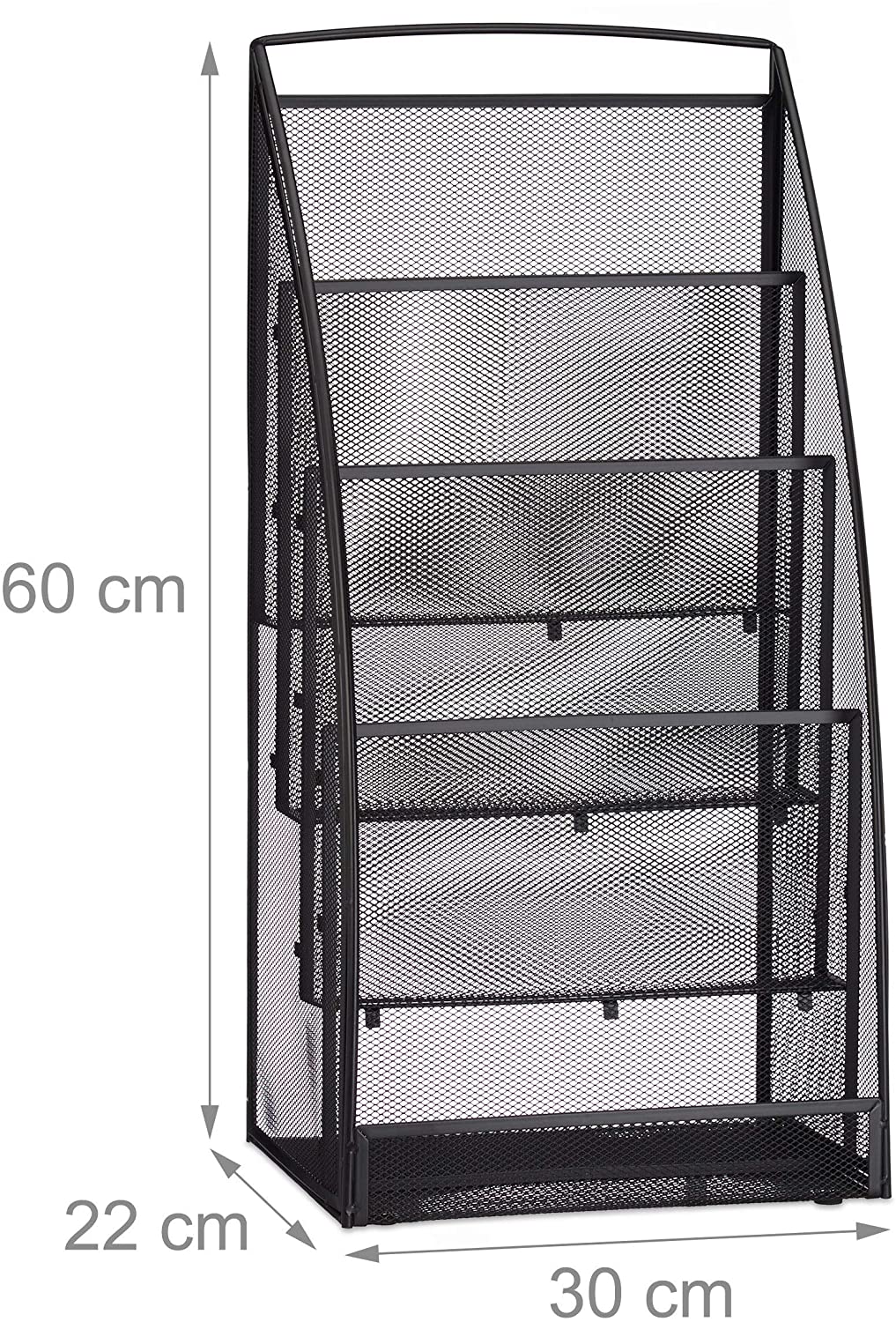 Portariviste in metallo portariviste portariviste 4 scomparti sala attesa nero 13_0002192_2