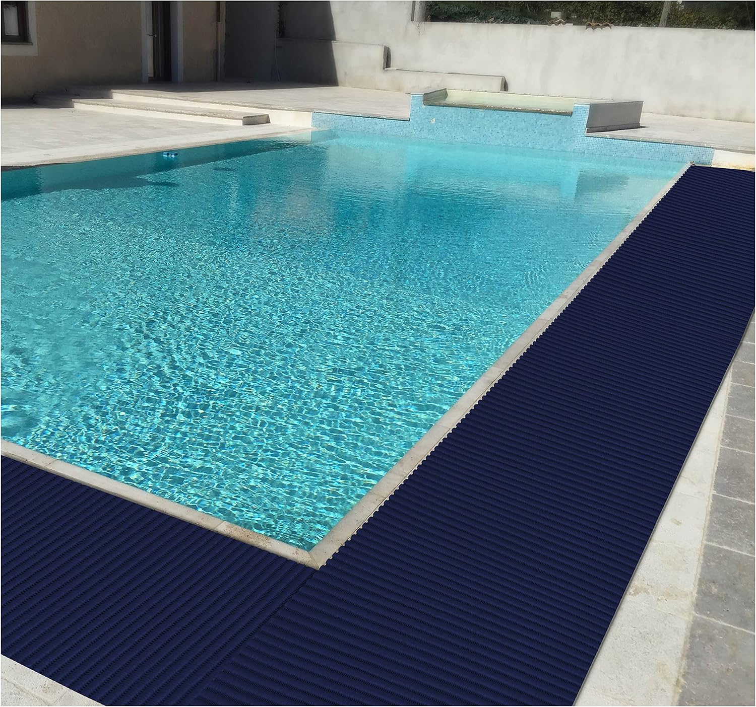 Tappeto Gomma Bordo Piscina Rotolo 15 MT Multiuso Lavello Blu