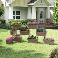 Letto Verticale Rialzato, 6 PZ Fioriere da Giardino per Verdure, Erbe e Fiori, Fioriere Elevate per Interni ed Esterni per Patio, Giardino e Balcone (Grigio)