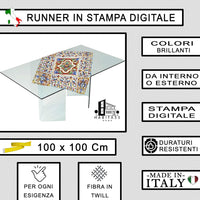 Runner da Tavola, Centrotavola Moderno per Mobili da interno o esterno Made in Italy (Foglie)