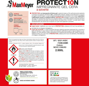 Impregnante a Solvente per Esterni PROTECT10N, Noce Chiaro, 2.5L