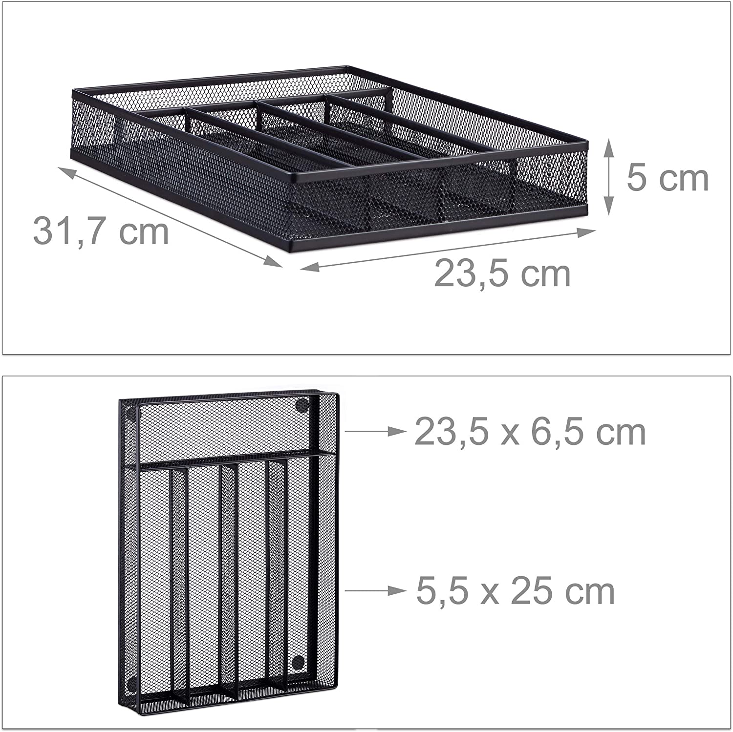 Portaposate portaposate vassoio in rete di acciaio metallo nero 13_0002382_2