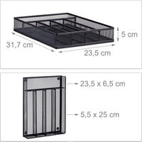 Portaposate portaposate vassoio in rete di acciaio metallo nero 13_0002382_2