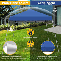 Gazebo Pieghevole da Giardino 3 x 3 M, Impermeabile, Altezza Regolabile, Gazebo da Esterno con Borsa di Trasporto, per Spiaggia, Campeggio, Patio, Mercato (Blu)