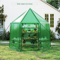 Mini Serra Portatile da Esterno per Inverno con Copertura in PE, Telaio in Metallo Anti-ruggine Rivestito in PE, Porta con Cerniera Arrotolabile e Finestre, Serra per Giardino e Cortile