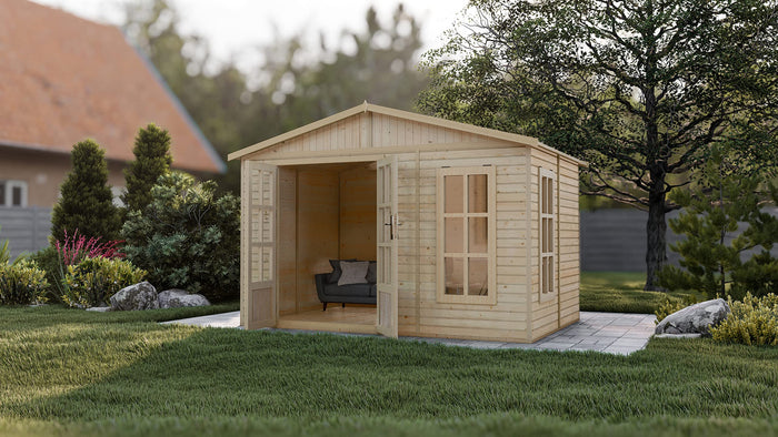 Casetta da giardino  - 6m2 - con tegole bituminose - TIMBELA M334FB+H334FBBROWN