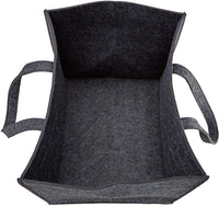Cestino portalegna in feltro legno 2 manici pieghevoli portariviste 43 cm antracite 13_0002412