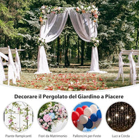 Arco da Giardino 205 CM, Pergolato per Piante Rampicanti, Pergola Decorativo di Metallo per Cerimonie, Feste, Cortile e Prato (Verde)