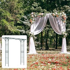 Arco da Giardino 205 CM, Pergolato per Piante Rampicanti, Pergola Decorativo di Metallo per Cerimonie, Feste, Cortile e Prato (Verde)