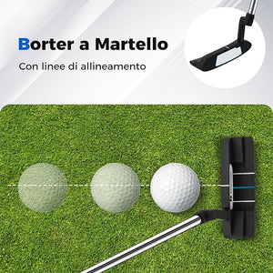 Set Completo di Mazze da Golf con Sacca a Treppiede, Include con Driver 1 da 460CC, Legno 3, Ibrido, Ferri 5, 6, 7, 8, 9, P, S, Putter e Copertura Antipioggia per Destrimani