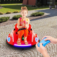 12V Autoscontro Elettrico per Bambini, Macchina Elettrica per Bambini con Design Girevole a 360° Telecomando Luci Musica, Macchina Cavalcabile per Bambini 37-96 Mesi (Rosso)