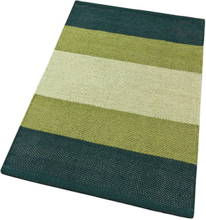 Tappeto Cucina Bagno Puro Cotone Assorbente Intrecciato a Mano Verde 55x240 cm