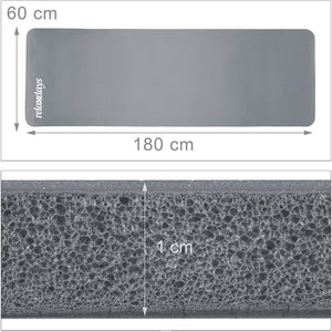 Tappetino yoga spessore 1 cm cinturino in gomma trasporto ginnastica pilates aerobica grigio 13_0002843_2