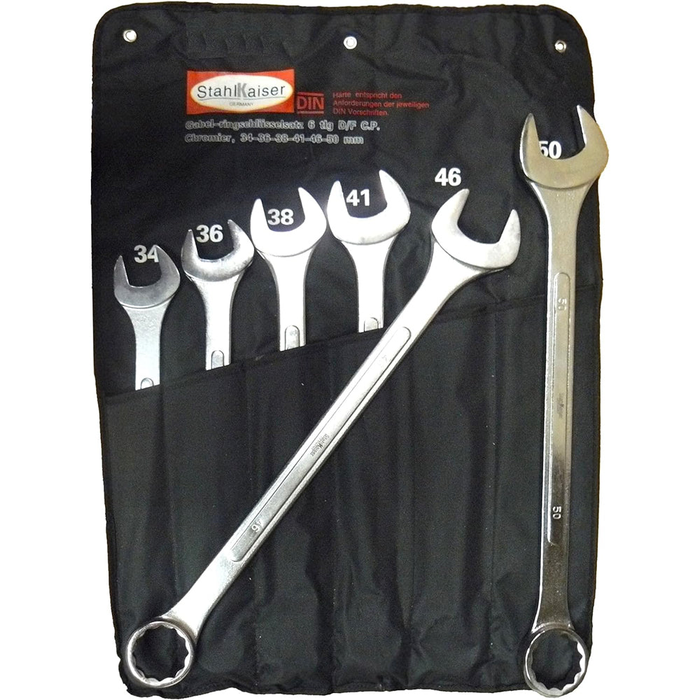 SET CHIAVI COMBINATE STELLA E FISSA 6pz 34-50mm ACCIAIO STAHLKAISER 13567