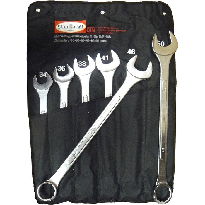 SET CHIAVI COMBINATE STELLA E FISSA 6pz 34-50mm ACCIAIO STAHLKAISER 13567