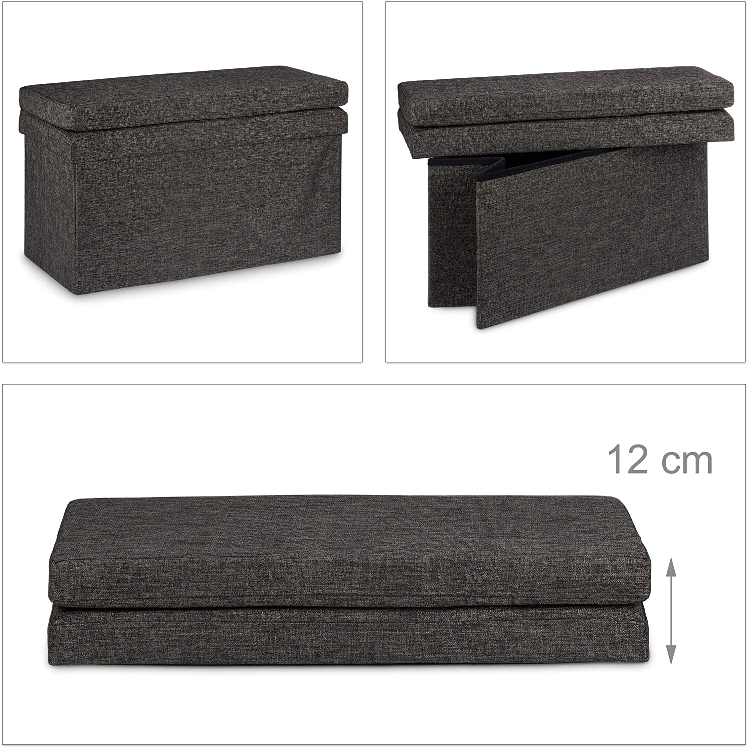 Sgabello contenitore pieghevole ottomano in lino 76 cm marrone 13_0002782_2