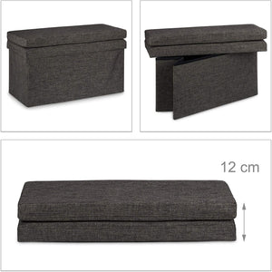 Sgabello contenitore pieghevole ottomano in lino 76 cm marrone 13_0002782_2