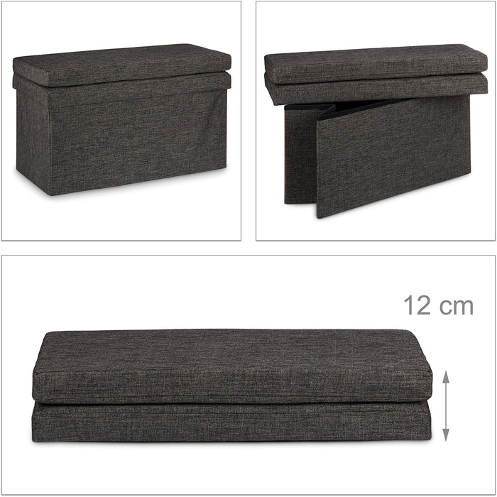 Sgabello contenitore pieghevole ottomano in lino 76 cm marrone 13_0002782_2