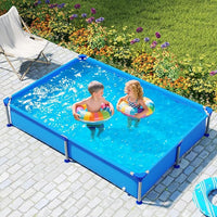Piscina Fuori Terra, Piscina Pieghevole e Rettangolare da Esterno per Bambini 3+ Anni con Struttura Metallica, Pareti in PVC Robusto, per Cortile, 228 x 159 x 42 cm