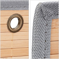 Organizer da parete e porta mobile accessorio bagno bambù e grigio 13_0001731