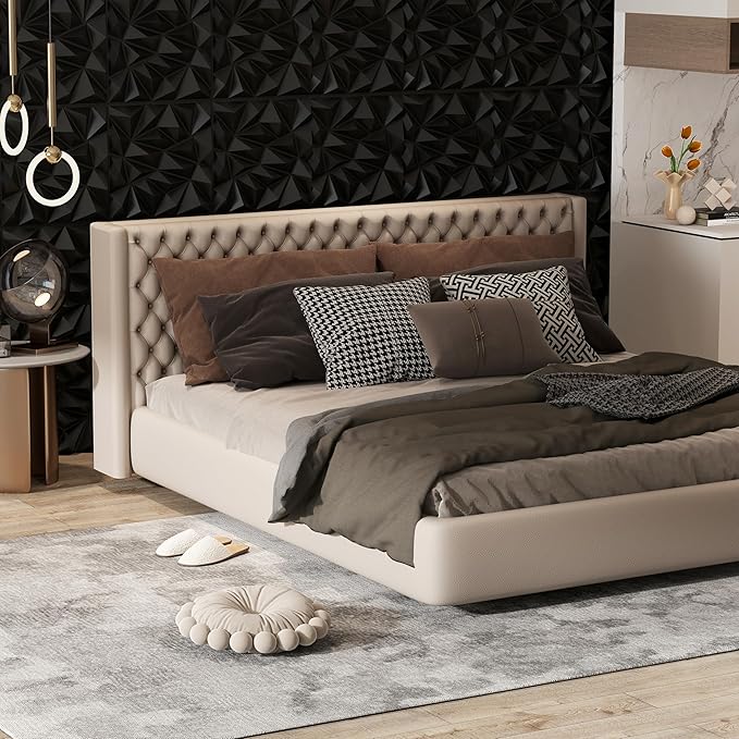 20 Pezzi 3D Pannelli Murali 50 x 50 cm, Pannello da Parete 3D Diamante, Decorazione Interna da Parete in PVC, 5 m², per Soggiorno Camera da Letto (5㎡,Nero)