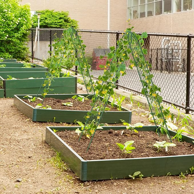 Grigliati per Rampicanti, Set da 2 Supporti Rampicanti 180 x 50 cm in Metallo, Griglie per Tralicci per Piante Tralicci a Incastro,Decorazione Esterna per Giardino, Cortile, Patio (Verde)