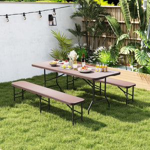 Panca da Giardino 180 cm, Panca Pieghevole da Picnic in HDPE, per Giardino Campeggio Festa, Portata 600 kg (Panca)