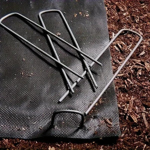 Picchetti telo Pacciamatura in Acciaio FE37, 300 pz Picchetti a U ø3 mm 17x3x17 cm, Picchetti Giardino, Chiodi per Telo, Prato Sintetico