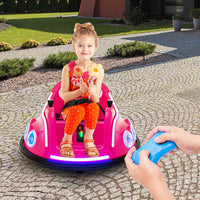 12V Autoscontro Elettrico per Bambini, Macchina Elettrica per Bambini con Design Girevole a 360° Telecomando Luci Musica, Macchina Cavalcabile per Bambini 37-96 Mesi (Rosa)