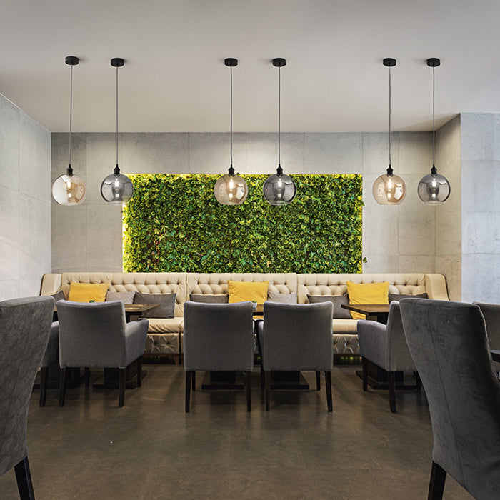 Paralume In Vetro Soffiato Ambra Specchiato