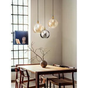 Paralume In Vetro Soffiato Colore Fumè Specchiato