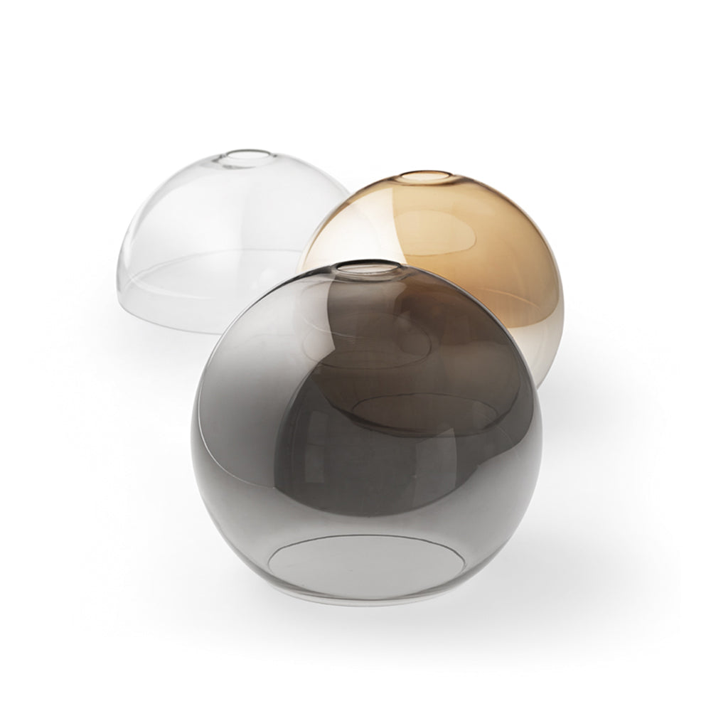 Paralume In Vetro Soffiato Colore Fumè Specchiato